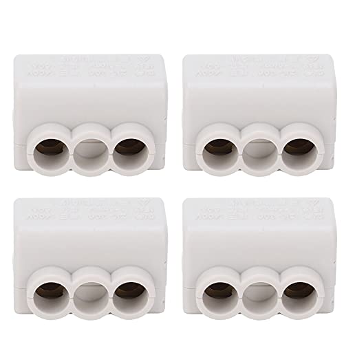 Keenso 4PCS High -Power -Hauptsplitteranschluss: ABS Flameretardant Terminal Block für Singlemulti Strang Draht, 400 V 60A für Deckenlampenkabel, Safe Messing Leiter (Eins in und zwei aus (ZK-306)) von Keenso