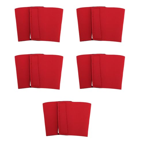 Keenso 5pcs Cup -Hülle, Fäpellose Isolierte Wiederverwendbare Cup -Abdeckung, Getränkarmärmel für ECED- und Heißgetränke (Rot) von Keenso