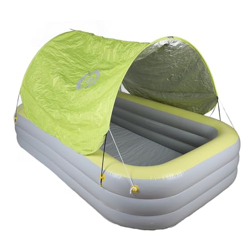 Keenso Aufblasbarer Baldachinpool für Familien Im Freien, EIN Großer Blow -up -Schwimmbad mit Wasserrutsche für Erwachsene, PVC Material (Yellow) von Keenso
