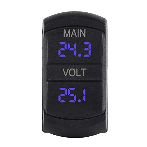 Keenso Auto Dual Voltmeter, Auto DC 10V-60V Blaue LED Digital Dual Voltmeter Universal für Pickup RV ATV Batterie von Keenso