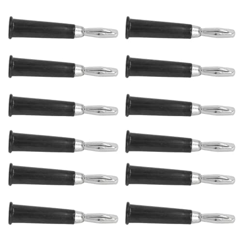 Keenso Banana Plug Horn Messing Zink Legierung ABS Geschweißter Stecker 100pcs für LKW -Batterien 4mm -Lautsprecher, Spannungstester (BLACK) von Keenso