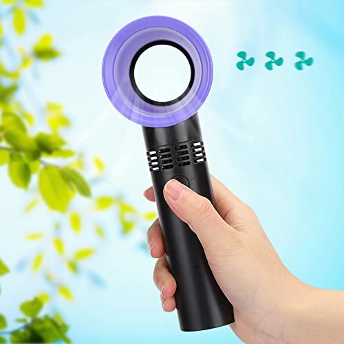 Keenso Bladeless Handheld -Lüfter mit 3 Verstellbaren Geschwindigkeiten für Haus Im Freien, USB Wiederaufladbare Handkühler für Erwachsene Schwarz Geeignet (BLACK) von Keenso