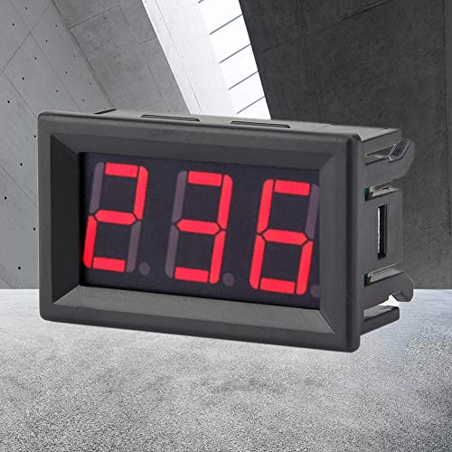 Keenso Digital Voltmeter AC 70-380V CA 70-380 V Spannungsspannungsmessgerät für 220-V-Generatorüberwachung, Wasserdichte Abdeckung Abdeckung (Schriftbeleuchtet rot unterbeleuchtet) von Keenso
