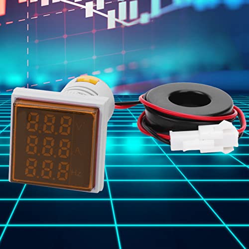 Keenso Digitale Spannungsstromfrequenz 3 in 1 Signalanzeige - 50 Bis 500 V, Bearbeitet, 0~99 Hz - Voltmeterstrommessfrequenz für die Verwendung des Workshops (YELLOW) von Keenso