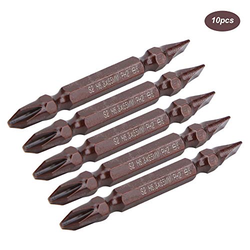 Keenso Doppelte Bit mit Hoher Haltbarkeit mit Magnetischer Funktion für Hardware -Teile -Schraubenwerkzeuge (Doppelköpfig S2 H6.3x65xph2/SL6 Rot) von Keenso