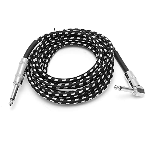 Keenso Gitarrenkabel Haltbares Geräuschloses Instrumentkabel für die Tragbare Leistung von E-Gitarrenverstärkern, 6,35 Mm Männliches Kopf Audiokabel für Musiker, Sauerstofffreier Kupferkern (#1) von Keenso