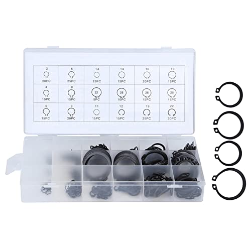 Keenso Hartes Metall 300 PCs. E Klemm/Halter SnapCirclip Kit Externer Rücklaufringbereich für Schichten, Zahnräder, Riemenscheibe -Gebrauch Keenso Hartes Metall 300 PCs. E Klemm/Halter SnapCirclip Kit Externer Rücklaufringbereich für Schichten, Zahnräder, Riemenscheibe -Gebrauch von Keenso