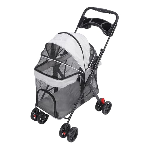 Keenso Haustier-Kinderwagen, Faltbarer Tragewagen für Unterwegs (Grey) von Keenso