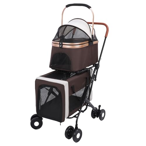 Keenso Haustierwagen, 3 in 1 Faltbarer Haustier -Reiseträger für Kleine Mittelgroße Hunde Katzen von Keenso