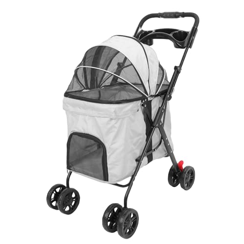 Keenso Haustierwagen, Faltbarer Trägerspazierwagen für Mittelgroßen Großen Hunden (Grey) von Keenso