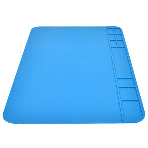 Keenso Hochtemperatur -Silikonpolster für die Reparatur von Mobiltelefoncomputern, Arbeitsstation Demontage - Blaue Desktop Matte mit Werkzeugkasten von Keenso