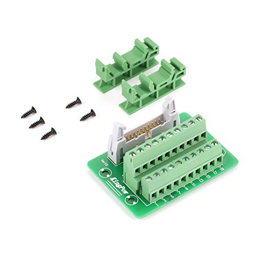 Keenso IDC20P Breakout Board, DC20P 20 Polig Stiftleiste Breakout-Board Hutscheine Stromversorgungsmodul Klemmenanschluss SPS-Schnittstelle mit Halterung von Keenso