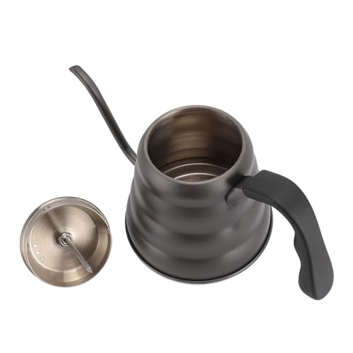 Keenso Kaffeekessel Edelstahl 1200 Ml Svenhals Herk über Dem Topf mit Thermometer für Induktionsherd, Große Kapazität für den Familiengebrauch von Keenso