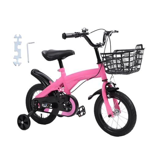 Keenso Kinderbike, 12-Zoll-Mädchenbike mit Trainingsrädern für 3-10 Jahre Alte von Keenso