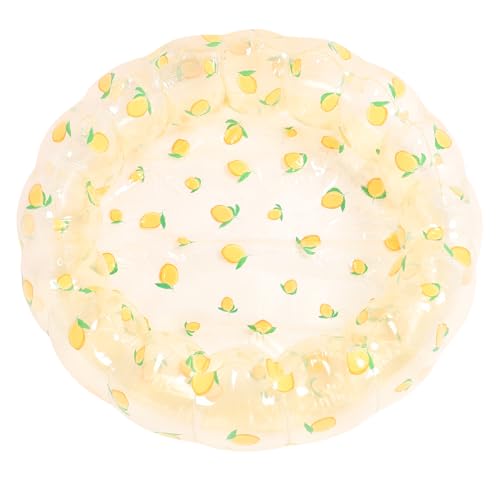Keenso Kleiner Aufblasbarer Pool, PVC Tragbarer Blow -Up -Ball -Boxenpool für Kleinkindschwimmparty Innen Im Freien (Transparente Zitrone) von Keenso