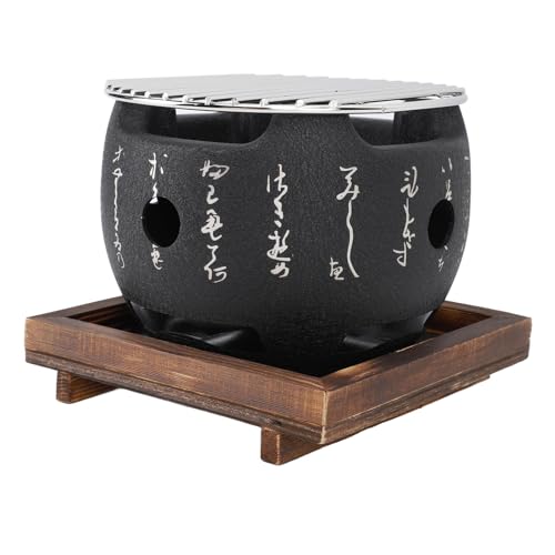 Keenso Kompakter Japanischer Stil Runder Grill Sogar Heizung für Camping Adventure Composite Holzofen (S) von Keenso