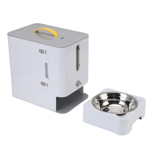 Keenso Langlebiger ABS -Edelstahl -Tiernahrungsmittel mit Transparentem Fensterdesign, Katzen Fütterungsstation, Langer Ausflug Ausreichend Lebensmittelaufbewahrung, Multifunktionaler (Gray) von Keenso