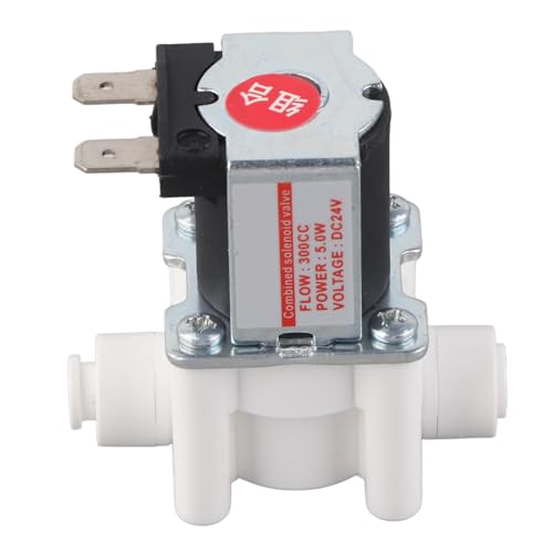 Keenso Magnetventil 24V Normal geschlossen 300ccm Abwassermagnetventil 1/4 Schnellanschluss Elektromagnetventil für Wasserfilter von Keenso