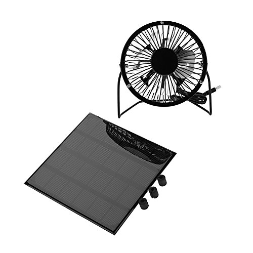 Keenso Mini-USB-Lüfter, Solar Ventilator, 3W 6V Camping Solarpanel mit USB-Ausgang USB Mini Fan DIY Mini Sonnenkollektor von Keenso