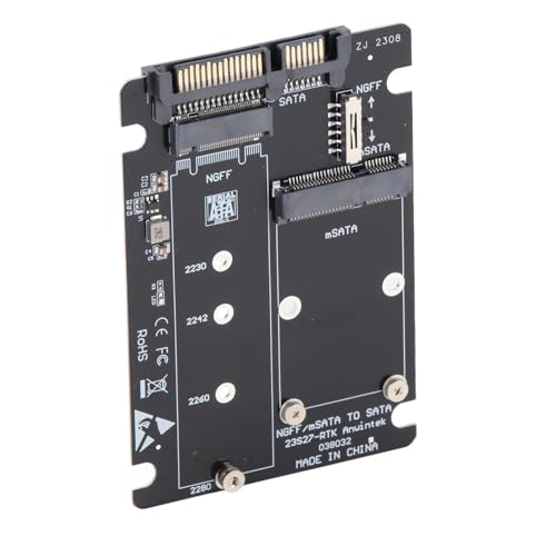 Keenso NGFF & MSATA SSD an Adapter -Karten -Kompaktkonverter für 8.6+ OS 2 in 1 Festplattenadapter für PC von Keenso