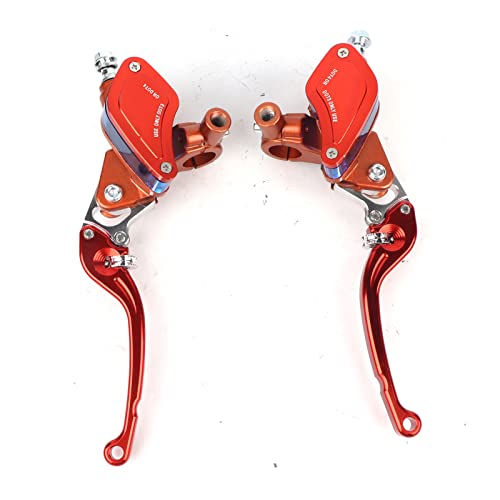 Keenso Paar von 22 Mm CNC -Motorradhydraulikkupplungs Master, Hydraulische Bremspumpe Kupplungshebel Hebel Einstellbar (ORANGE) von Keenso