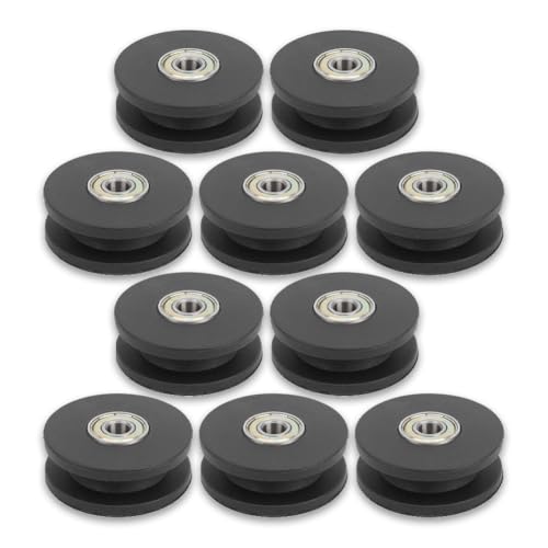 Keenso Riemenscheibe Umlenkrolle, 10 Stück 50mm Nylon Lager Universallager Riemenscheibe für Gym Fitnessgeräte Garagentor Kabelmaschine Drahtseilrolle Fitness-Kombinationen von Keenso