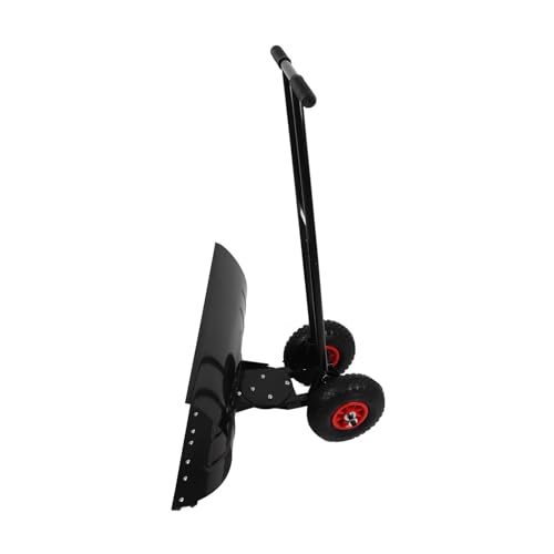 Keenso Schneeschaufel mit Rädern Stabil Kalt Gepresstem Eisenschlupf -Profit Gummi -Reifen Verstellbares Griff für Bequem von Keenso