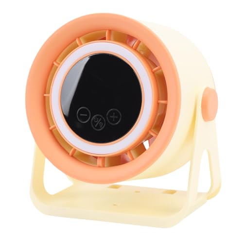 Keenso Schreibtischventilator, Tischventilator mit LED -Licht für Büroschlafzimmer Im Freien Camping (Khaki) von Keenso