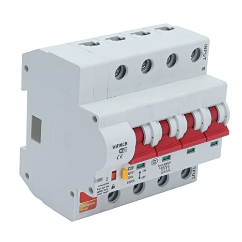 Keenso Smart Remote Circuit Breaker für die Sicherheit zu Hause mit WiFi Control, 4p -Schalter für Tower -Geräte, IP20 Schutzstufe (20A) von Keenso