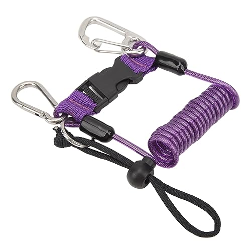 Keenso Tauchhakenseil, Edelstahl Flexible Anti -verlorene Diving -Kamera Seil Riffhaken Spring Lanyard (Purple) von Keenso