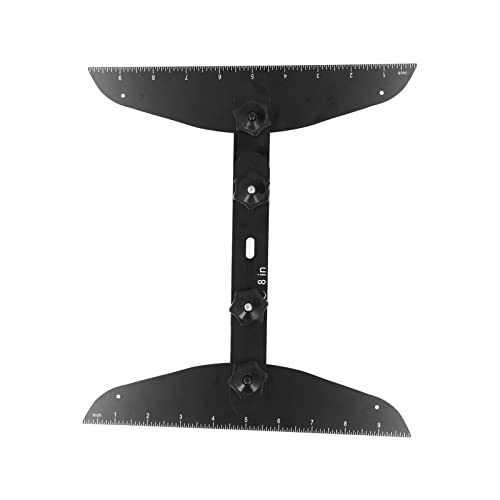 Keenso Treppentrade-Template-Tool für Präzise Messung, Langlebige Aluminiumlegierungstreppengeschwindigkeit für Risers und Regal-Layouts, 11-60 Zoll Range, EasyTouse (BLACK) von Keenso