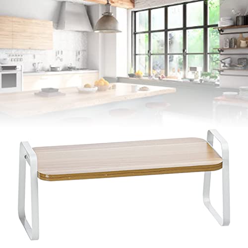 Keenso White Metal Counttop Rack Practical Cabinet Regal Organisatoren Holzmetallstapel -Teilenregale für Küchenthekenregale (Großes Regal) von Keenso