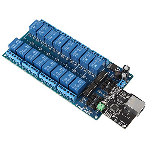 16-Kanal-Relais, Ethernet-Steuerung, Fernsteuerung für Haushaltsgeräte, Smart Home Automation, Remote Control Module, 16-Channel Relay Board von Keenso