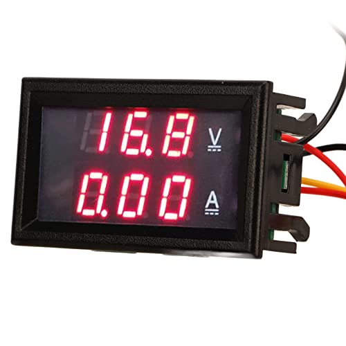 Strom-Spannungsmesser, DC 0‑300 V Doppelanzeige Volt-Ampere-Messgerät Digitaler Spannungs-Strom-Amperemeter-Messgerät Verpolungsschutz Instrumentierung von Keenso