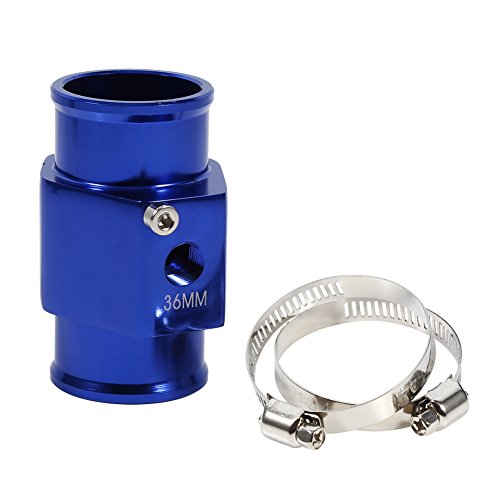 Wassertemperatur Adapter 36mm Blau Wasser Temperatur Joint Rohr Temp Sensor Manometer Kühlerschlauch Adapter Temp Sensor Manometer Kühlerschlauch von Keenso