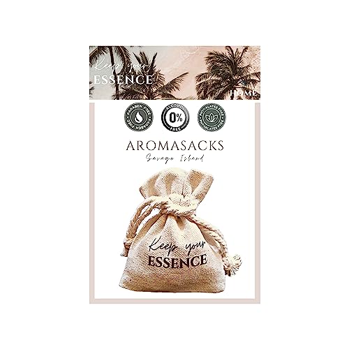 Aromasacks Home - Lufterfrischer für Schränke und Schubladen. Tropischer Pfirsich-Duft. Bis zu 8 Wochen. Duftsäckchen mit aromatischen Perlen 0% Alkohol. Savage Island Aromasacks Home - Lufterfrischer für Schränke und Schubladen. Tropischer Pfirsich-Duft. Bis zu 8 Wochen. Duftsäckchen mit aromatischen Perlen 0% Alkohol. Savage Island von Keep Your Essence