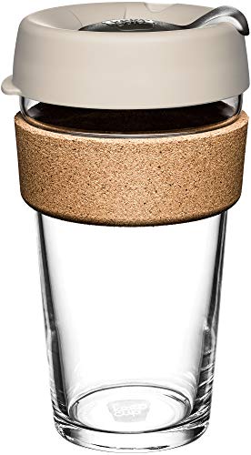 KeepCup Cork Brew Kork, wiederverwendbare Glasbecher, Gehärtetes Glas, Filter von KeepCup