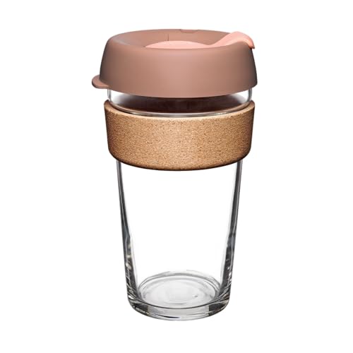 KeepCup Brew Cork – wiederverwendbare Kaffeetasse aus gehärtetem Glas und Naturkork, L 454 ml – Frappe von KeepCup