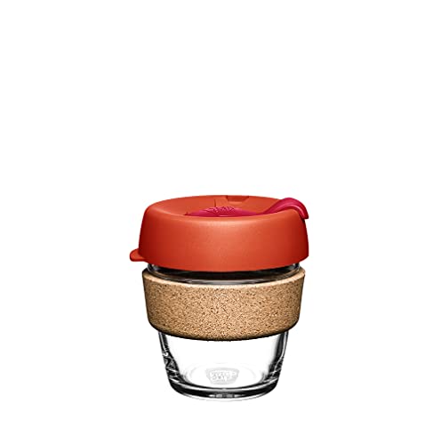 KeepCup Brew Cork – wiederverwendbare Kaffeetasse aus gehärtetem Glas und Naturkork, extra klein, 177 ml, Tagesanbruch von KeepCup