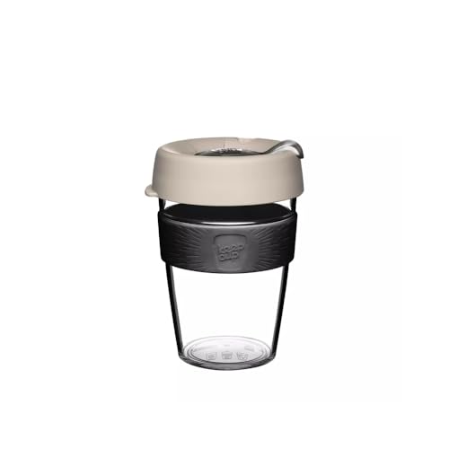 KeepCup Originelle, leichte und transparente Kunststoff-Kaffeetasse mit spritzwassergeschütztem Trinkdeckel, 340 ml, Milch von KeepCup