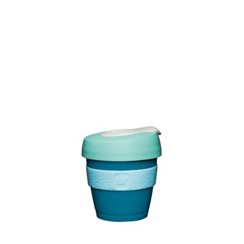 KeepCup Originelle, leichte, wiederverwendbare Kaffeetasse mit spritzwassergeschütztem Trinkdeckel, 118 ml, Cerulean von KeepCup