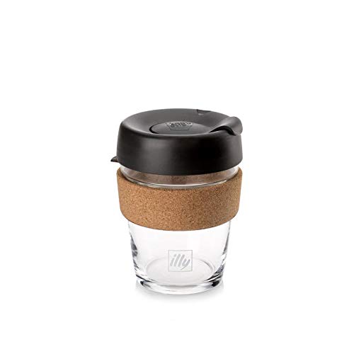 illy Logo Keepcup Travel Mug aus Glas Kork Edition von KeepCup