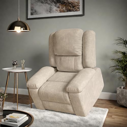 KeepGoon Massagesessel, elektrisch, mit 8-Punkt-Massage, 2-Punkt-Heizung an der Taille, Standfunktion, elektrischer Sessel mit Sitzerhöhung, technischer Stoff (braun) von KeepGoon