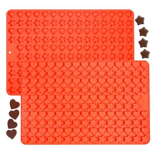 Keepaty 1 x Mini-Silikonform für Schokolade, Fondant, Mini-Sterne, Herzform, Formen für selbstgemachte Kuchen, Süßigkeiten, Mousse (Stil 2) von Keepaty