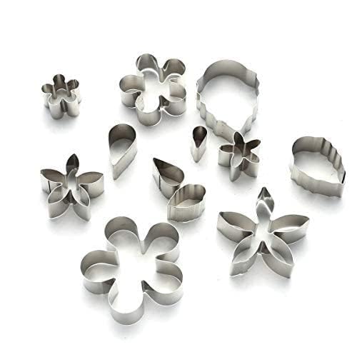 Keepaty 12 Stück Frühling Mini Ausstechformen Blatt Rosenblatt Tropfen Blume Formen Metall Keksausstecher Kuchen Werkzeug Zucker Handwerk DIY Form Modell Set plÃtzchenausstecher ostern von Keepaty