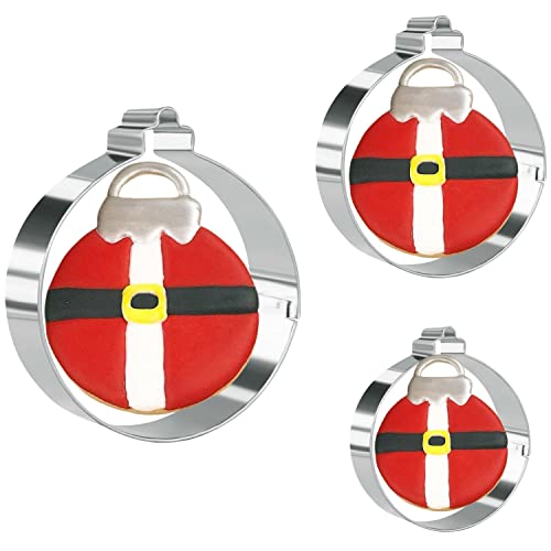 3 Stücke Weihnachts Ornament Ausstecher Set, Edelstahl Verschiedene Größen, Glühbirnen Ausstechformen zum Backen von Keepatyart