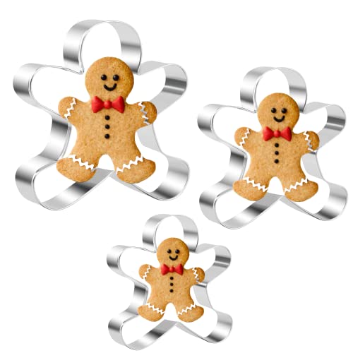 Keepaty Ausstechformen-Set für Lebkuchenmann, 3-teilig, Lebkuchenmann-Form, Edelstahl, Ausstechform zum Backen von Keepatyart