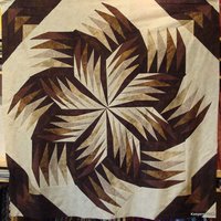Romancing in Brown - Auffallender Handgefertigter Starburst Wandbehang Neutralen Braun- Und Cremetönen von KeepersQuiltsCanada