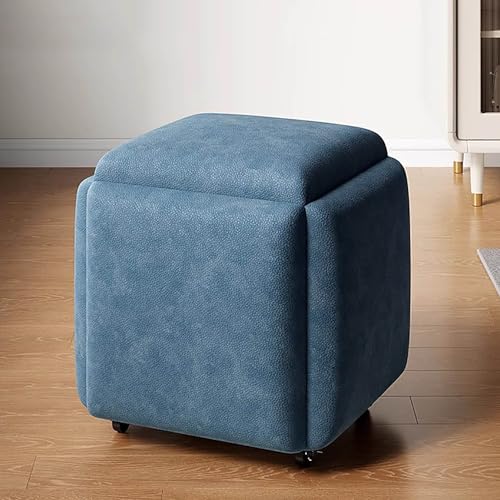 5 in 1 Sitzwürfel mit schwenkbaren Rollen stapelbaren Sofa -Stuhl Stuhl Ottoman Speisestuhl für Wohnzimmer Schlafzimmer Multifunktionale Möbelstück langlebig und stilvolles Design 35x35cm innovate von KeephenEU