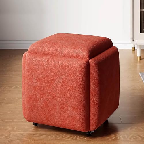 KeephenEU 5 in 1 Sitzwürfel mit schwenkbaren Rollen stapelbarer Sofa Stuhl Stuhl Ottoman bewegliche Fußschemel -Dressingstuhl Wohnzimmer Schlafzimmer Möbel 14x14 Zoll Innovate von KeephenEU
